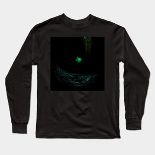 Digital collage and special processing. Dark place. Dark water. Something glows there. Long Sleeve T-Shirt